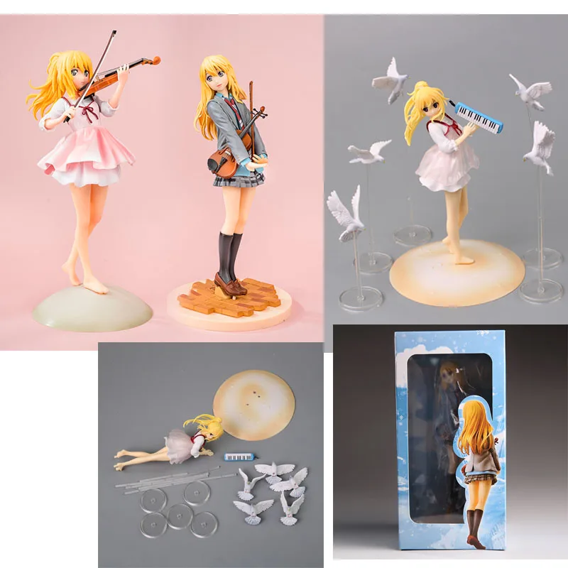 

Your Lie in April Anime Figure Miyazono Figurine Model Cartoon Cute Girl Miyazono Action Figure Doll Collection Ornament Gift