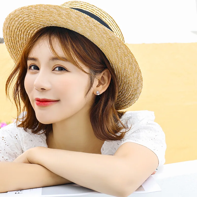 

Ginin 925 Sterling Silver Refined Simple Round Butterfly Shining Zircon Stud Earring For Women Female Engagement Gift Jewelry