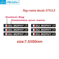 bicycle road bike frame flag personal name stickers custom rider id decals style 9