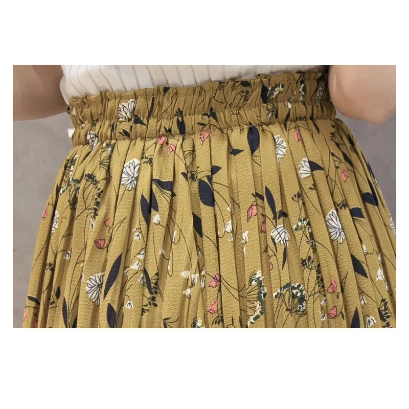 

A new 2019 summer chiffon pleated Bohemian seaside casual trouser skirt WTS004