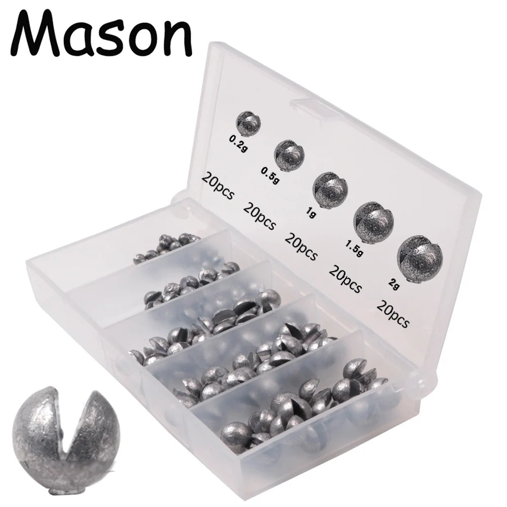 100 шт./лот открытый укус свинца грузило привести Премиум твердая раскол выстрел