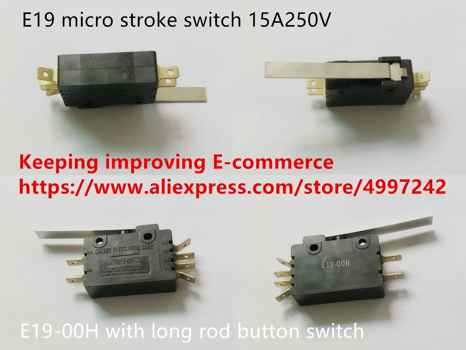 Оригинальный новый 100% E19 микро тактный переключатель 15A250V с длинным стержнем