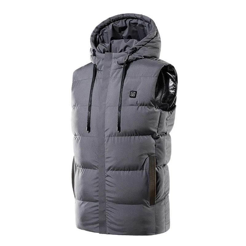 

ZYNNEVA New USB Winter Warm Heated Vest Men Women Smart Heating Jacket Pure Color Carbon Heat Thermal Coat Plus Size GC1178