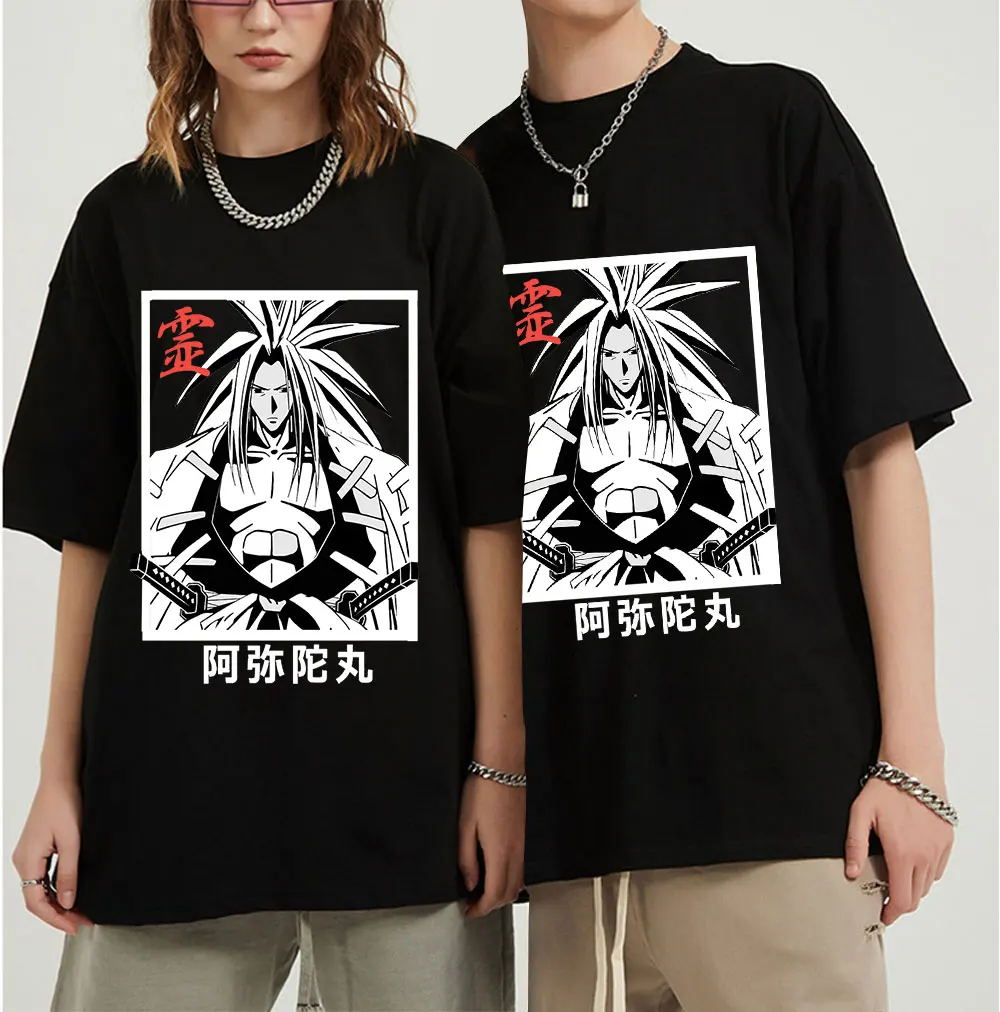 

Anime Shaman King Yoh Asakura Amidamaru Harajuku T-Shirt Men Women Ullzang Funny Cartoon T-shirt 90s Cool Tops Tees T-shirts