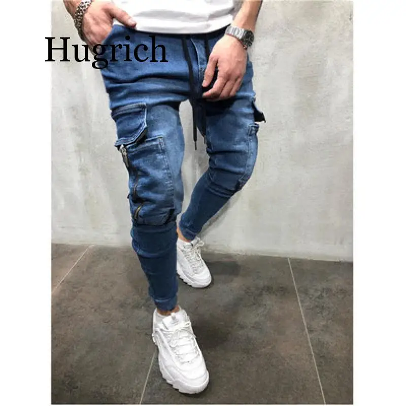 2020 Lado Listrado Jeans Rasgado Moda Streetwear Mens Skinny Jeans Stretch Calas Slim Casual Denim Jeans calas de brim hombre