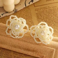 handmade camellia pearl woman earrings unusual fashion jewelry 2021 accessories luxury earring for women