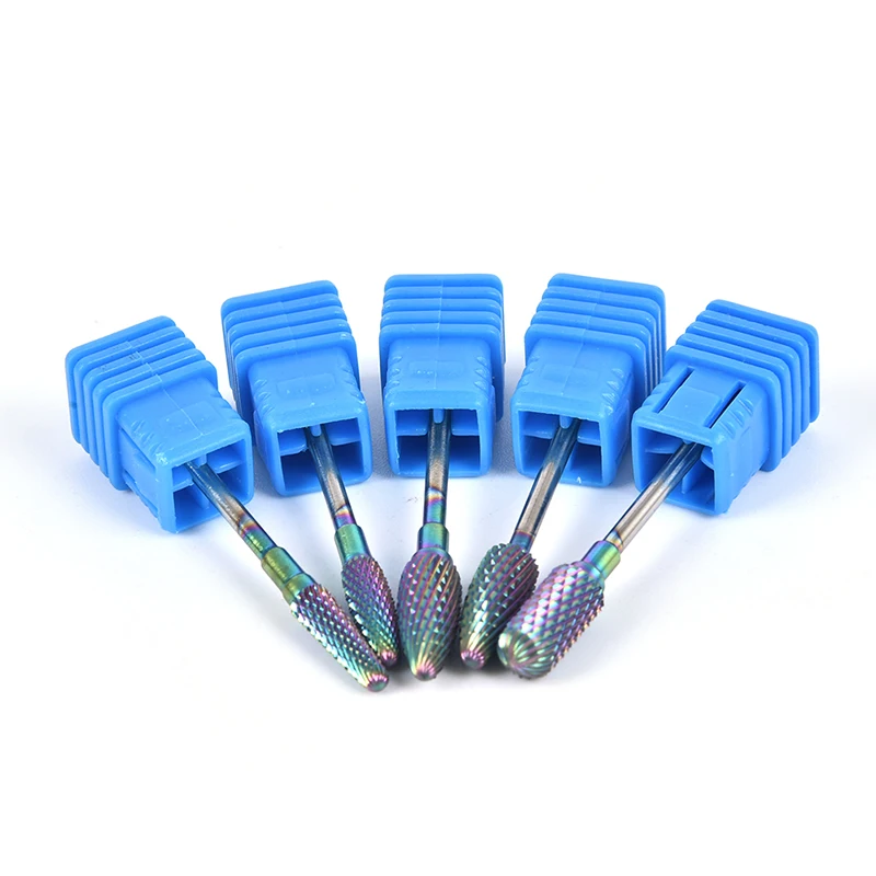 

1pcs Drill Bits For Electric Drill Manicure Machine Accessory Rainbow Tungsten Carbide Ceramic Milling Cutter Nail Files