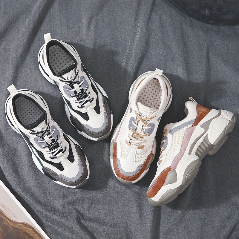 RASMEUP/Новинка лета осени 2019 спортивная обувь женская сетчатая дышащая на толстой