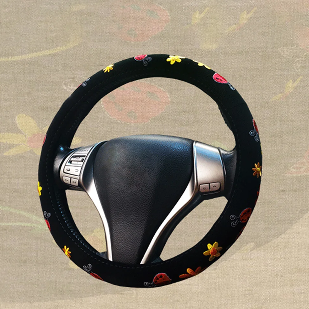 Для женщин вышитые универсальный чехол рулевого колеса автомобиля 4 Стиль Божья