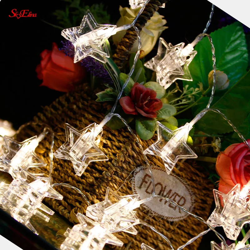 Светодиодный ная гирлянсветильник-занавеска на окно со звездами для свадьбы