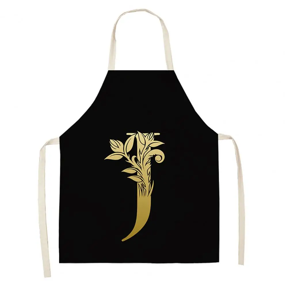 

HOT SALESGolden Letter Alphabet Pattern Kitchen Apron Sleeveless Cooking Cleaning Tools