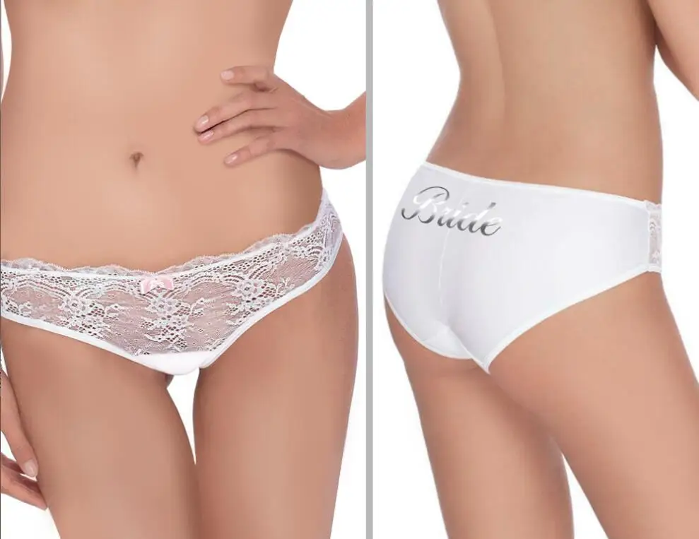 Индивидуализированные трусики невесты кружевное нижнее белье на заказ для