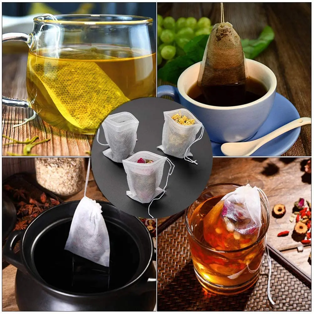 Большие одноразовые пустые чайные пакетики с фильтром 100 шт. 20 х30 см сетчатые без