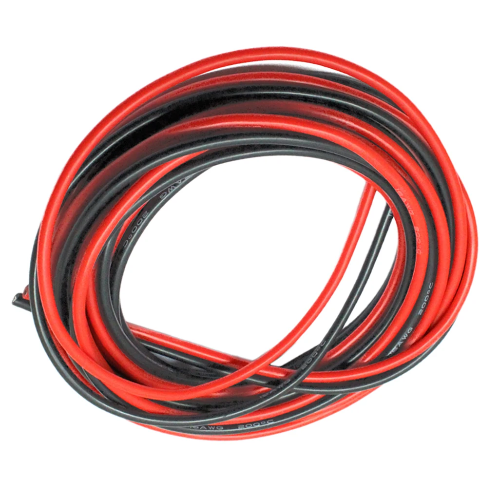 2Pcs 16AWG Flexible Silicone Cable High Temperature Resistant Black | Игрушки и хобби