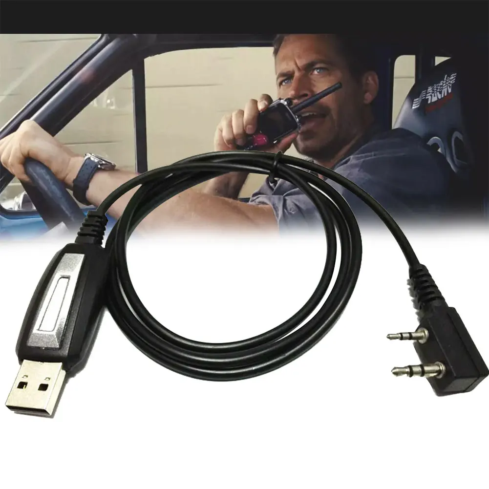 1m 2 Pin For UV5R Walkie Talkie Radio Line USB With Drive Disc Accessory Quansheng Programming Cable Universal | Электроника