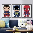 Настенная картина с супергероями из мультфильмов в скандинавском стиле, рисунок на холсте, Постер Марвел Железный Человек-паук, Детская Настенная картина для гостиной