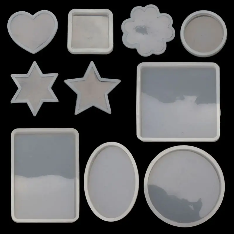 

10Pcs Epoxy Resin Molds Square Round Molds DIY Coaster Flower Leaf Specimen Mold 87HC