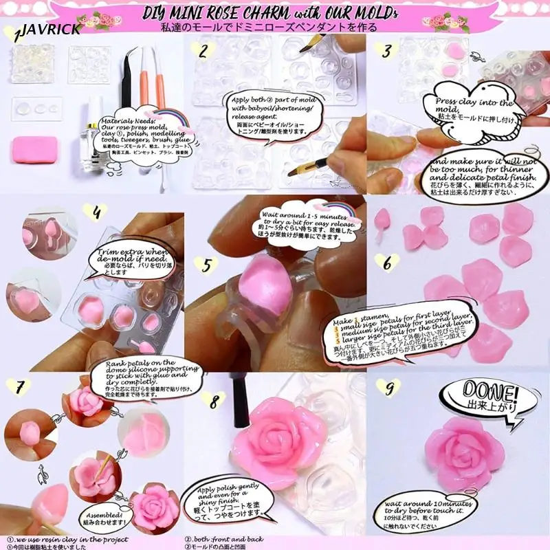 

6Pcs Succulent Flower Pot Resin Silicone Mold Flower Jewelry Resin Casting Bracelet Earrings Pendant Ring Miniature Mold