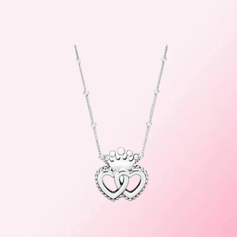

1:1 Make PanDO 925 Sterling Silver Custom Noble Crown DIY Necklace