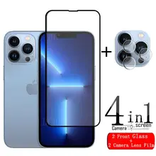 4-in-1 For iPhone 13 Pro Max Glass For iPhone 13 Tempered Glass HD Screen Protector For iPhone 11 12 13 Pro Max Mini Lens Glass