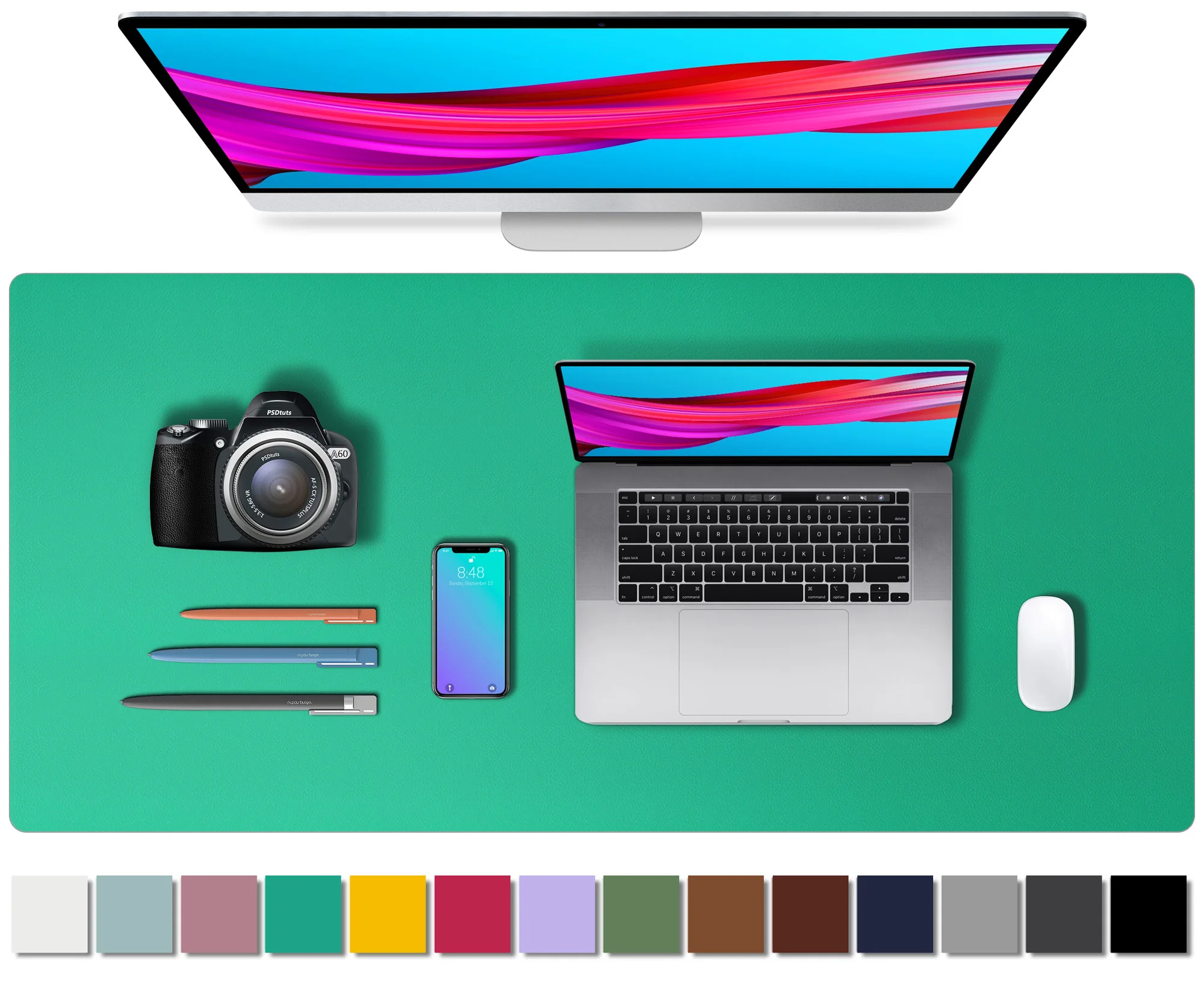 

Pu game console mouse pad, desktop leather pad, computer desk mouse pad, keyboard, games, large office and home The price of