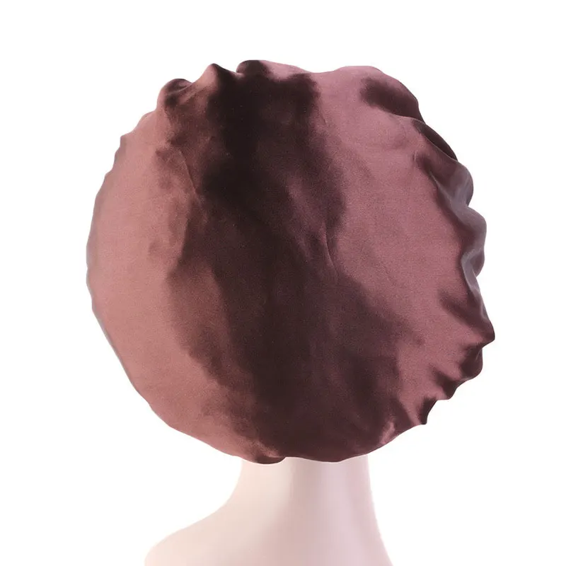

Women Satin Turban Cap Fashion Solid Sleeping Hat Soft Bonnet Caps Hair Care Night Hats Wide-brimmed Elastic Hair Band Chemo Cap