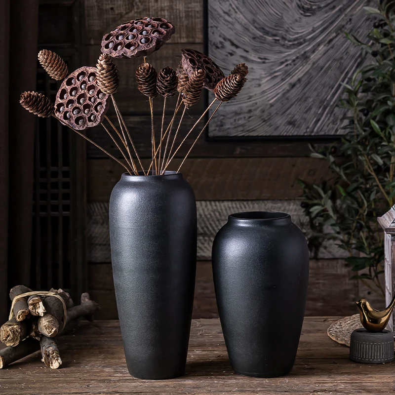 

Retro Style Decorative Ceramic Vases Minimalist Art Japanese Table Vase Creative Living Room Jarrones Room Decoration EJ50FV