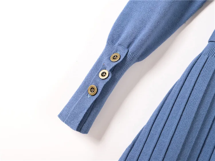 

2019 autumn winter maxi sweater dress women long sleeve OL female long sweater dress with belt elegant a-line solid slim dress