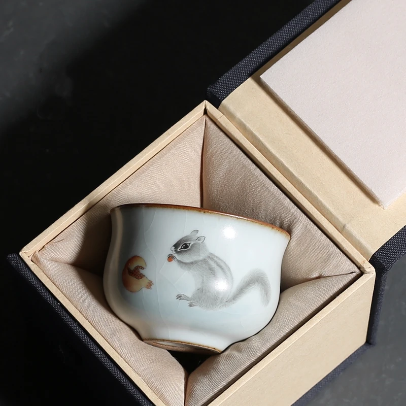 Ручная роспись белка вишня керамический чехол чашка чайная Gaiwan чаша кунг фу пуэр