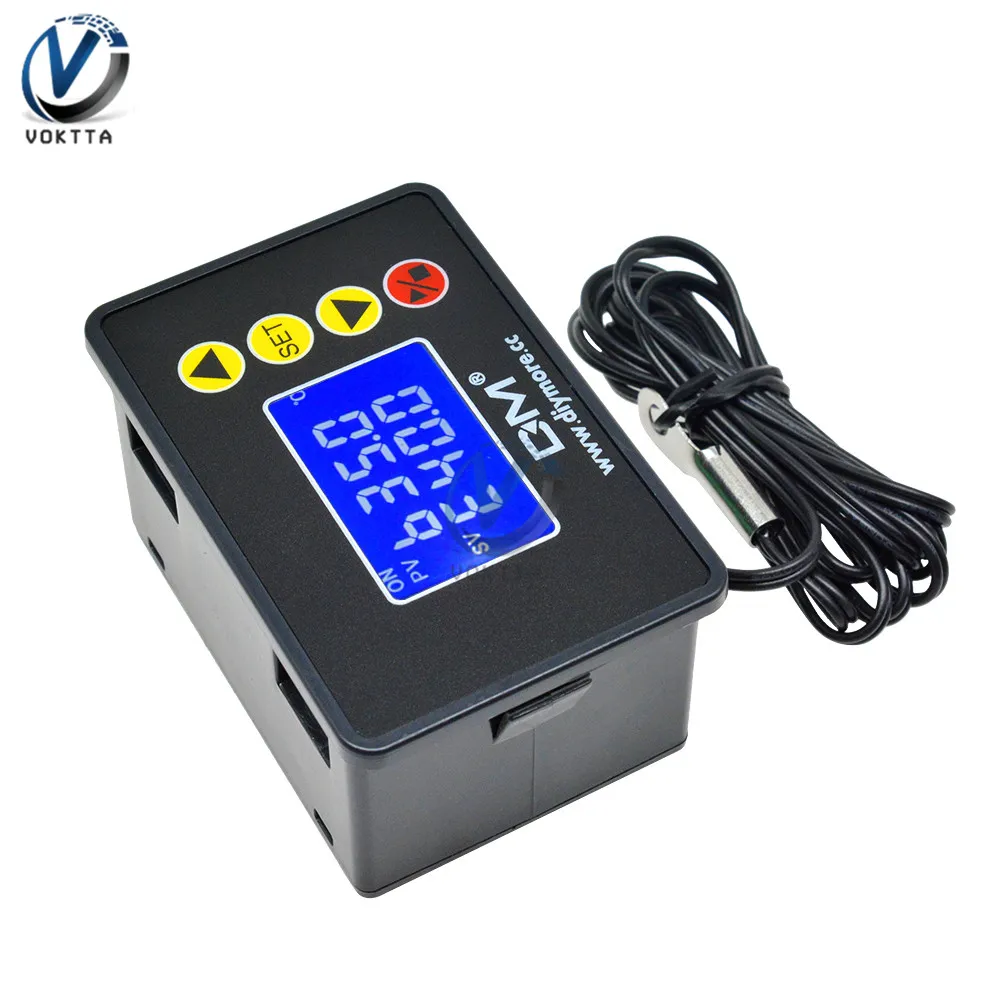 Цифровой ЖК-микрокомпьютер регулятор температуры Термостат 110 дюйма 12 В 24 20 А