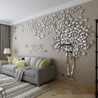 home decor large size wall sticker tree decorative mirror wallpaper 3d diy art tv background poster living room stickers