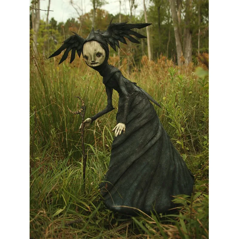 

Статуя страшной ведьмы на Хэллоуин, статуя кошмарной ведьмы, полимерные поделки, украшения для улицы, сада, патио, двора и украшения дома