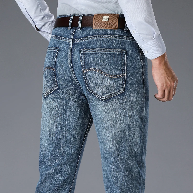 Джинсы SULEE мужские в стиле ретро Брендовые брюки Slim Fit эластичные штаны