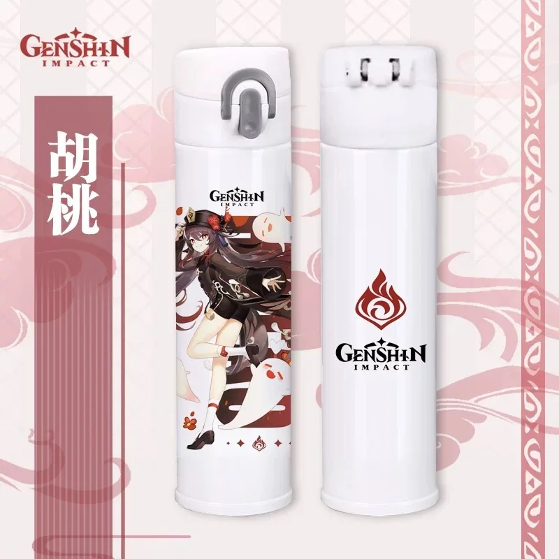 

Cartoon Anime Game Vacuum Cup Genshin Impact Hutao Zhongli Cosplay Thermos Vacuum Flask Coffee Tea Mug Water bottle Custom Gift