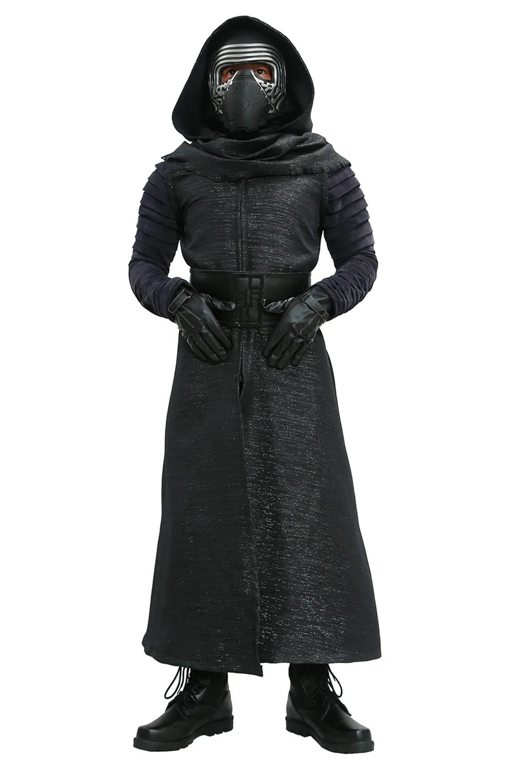 Kylo Ren костюм Звездные войны VII Пробуждение силы Косплей злодей Делюкс взрослых Хэллоуин костюм и маска ЧЕРНЫЙ распродажа скидка 45