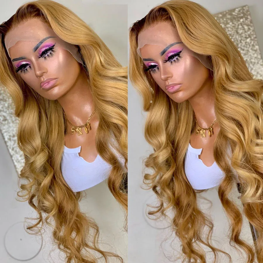 

Simbeauty эффектом деграде (переход от темного к Мёд блондинка Синтетические волосы на кружеве человеческих волос парики с детскими волосами 180 ...