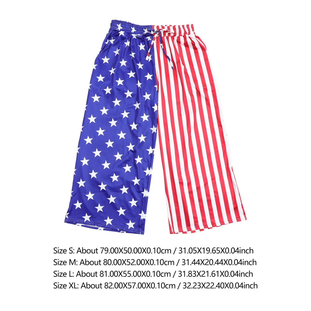 

1 Pair of Practical Long Pants Durable Loose Pants (White Red Blue,)