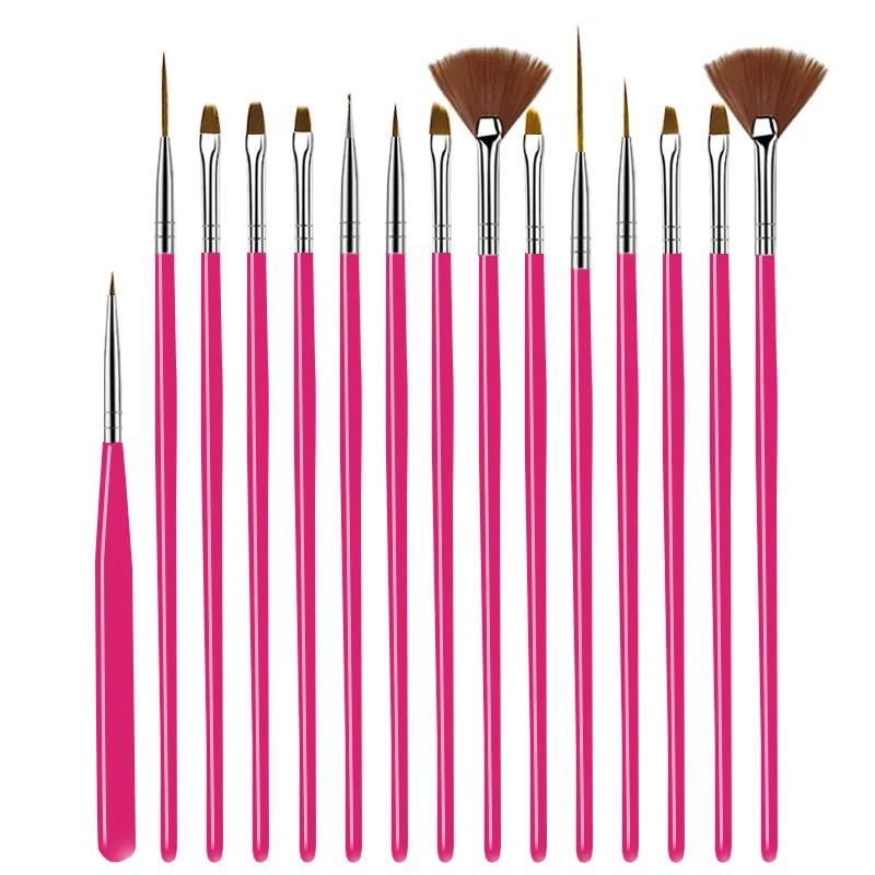

15pcs Nail Designs Brush Set Including Point Drill Drawing Pens Nail Painting Drawing 3D Nail Brush Brush Pen Kits Nn