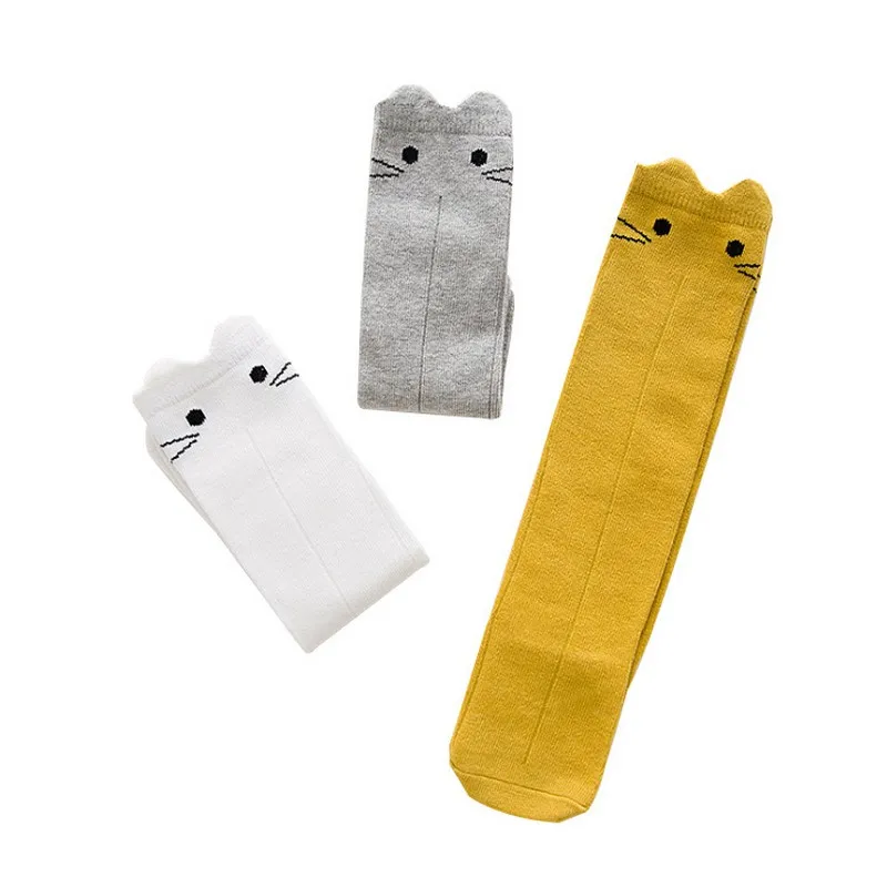 

Детские хлопковые длинные носки-трубы, Детские трехмерные свободные гольфы до колена для детей 0-1-3 лет