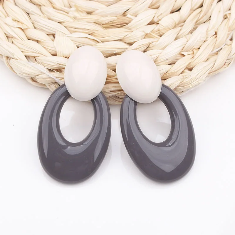 ES1042 новые модные серьги простого дизайна для женщин Красочные сердца Акриловые