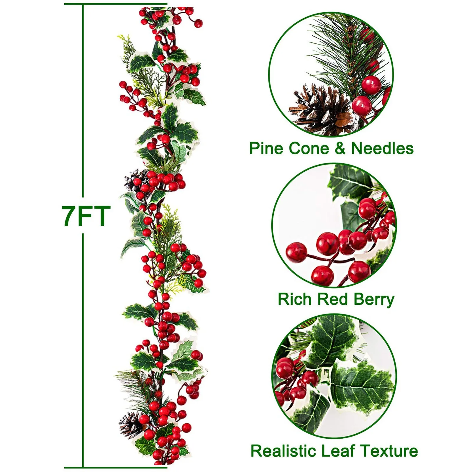 

1PC 2.7M Christmas Cedar LED Luminous Garland Artificial Cedar Led Lights Glow Christmas Garland 2021# W