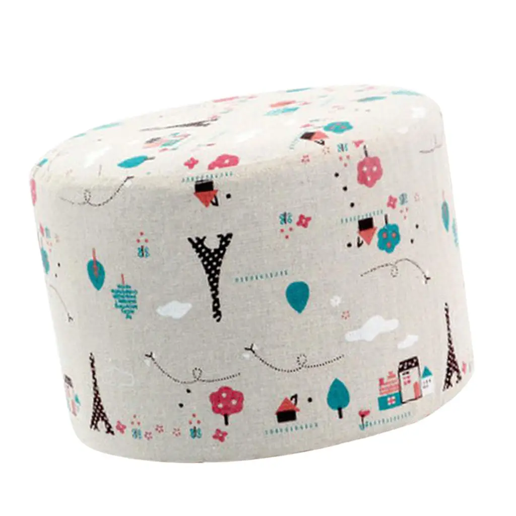 Чехол для ног из льняной ткани 2 шт. деревянный чехол табурета с железной башней