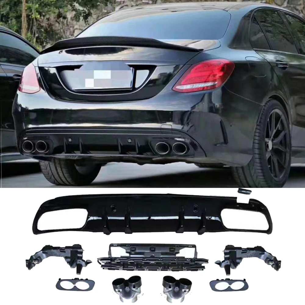 Автомобильный задний бампер диффузор губа для Mercedes Benz C Class W205 Sport Sedan 4 двери 2015 2019