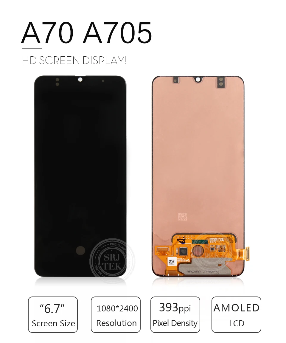 AMOLED экран для samsung Galaxy A70 ЖК сенсорный дигитайзер сенсор стекло в сборе для samsung A70 дисплей A705 A705F A705FD