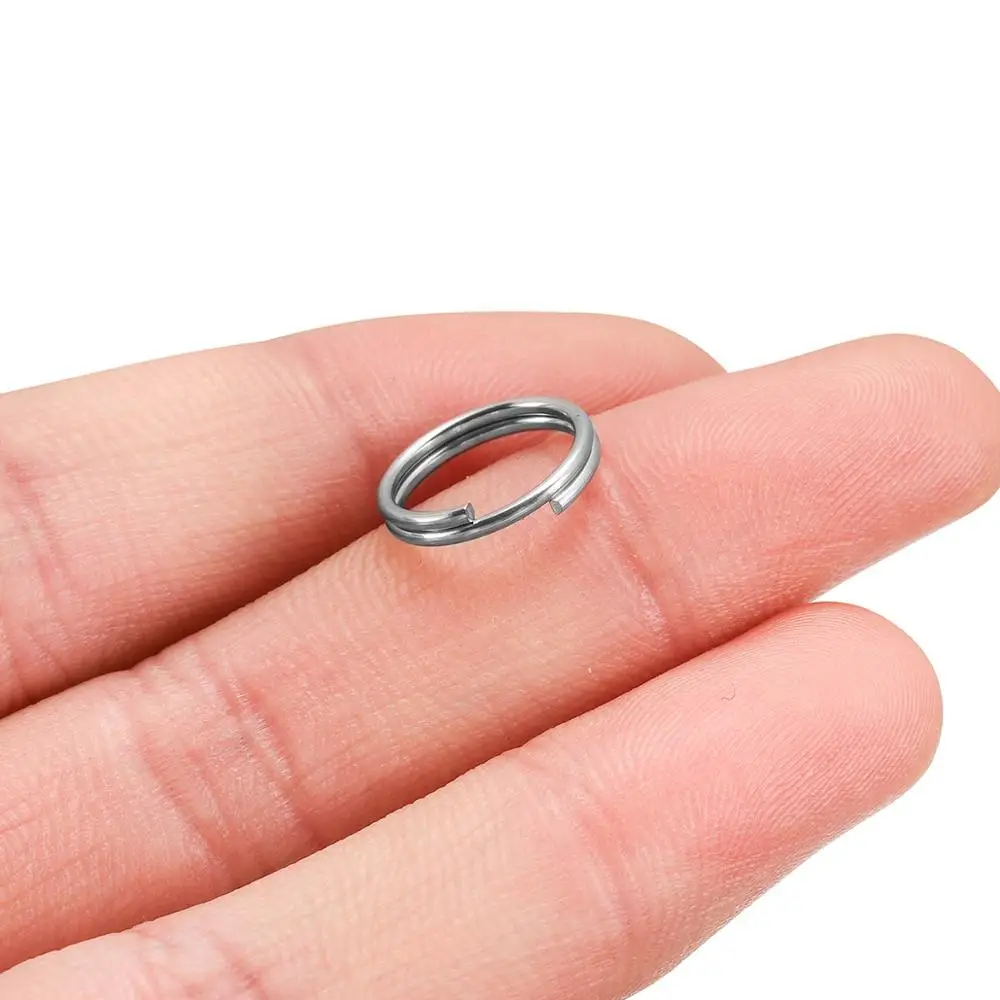 

100pcs/lot 5-15mm Stainless Steel Open Double Jump Rings for DIY Key Double Split Rings Connectors For Jewelry Making