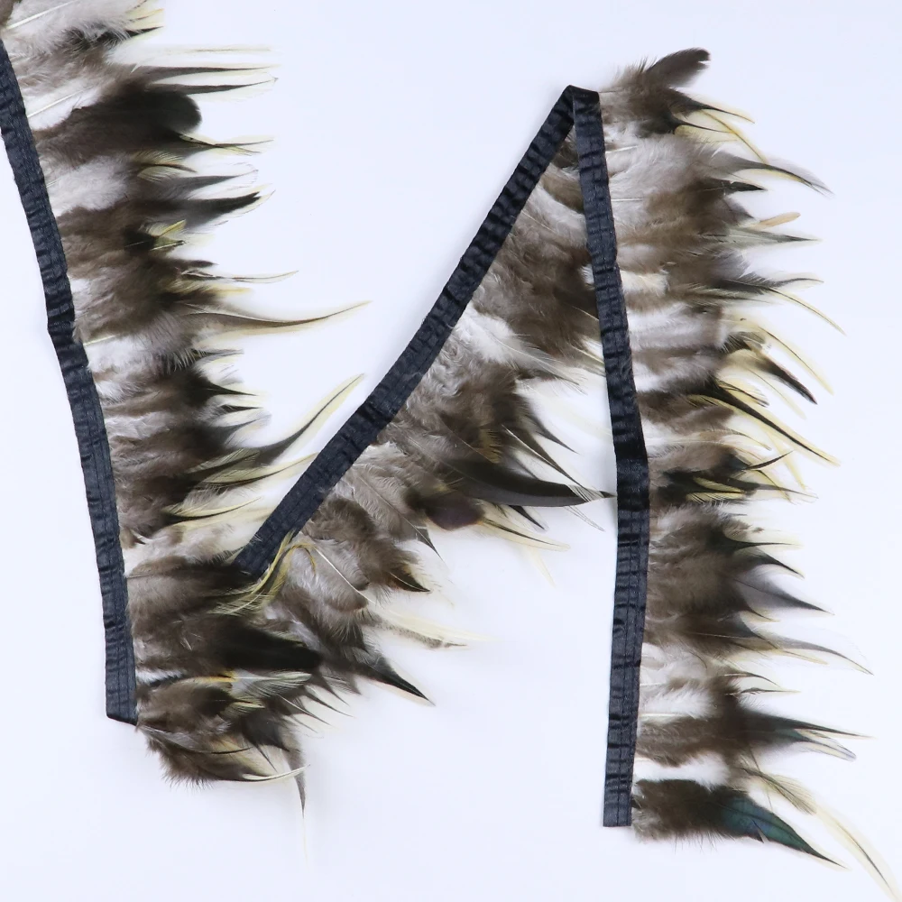 

10M Natural Rooster Feathers Trim Fringe DIY Wedding Dress Sewing Carnival Party Decoration Plumes Ribbon Crafts Wholesale