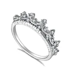 FNIO Новое модное популярное кольцо с короной, ювелирное Сверкающее элегантное серебряное кольцо, Женское кольцо с кристаллами Bijoux