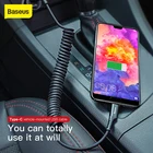 Baseus весенний USB Type C зарядный кабель для автомобиля сильный гибкий плетеный 2A зарядный кабель USB C для кабель для передачи данных для мобильного телефона