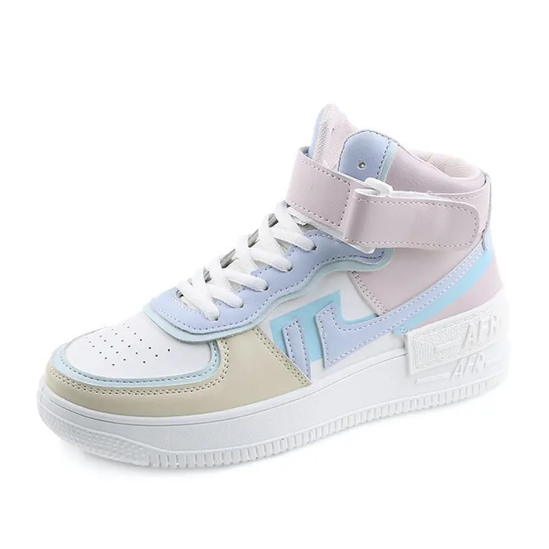 

Summer New Japanese High Top Board Shoes Makaron Girl's Heart Small White Shoes Student Ins Leisure Sports Shoes