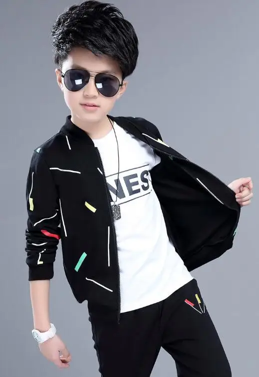 Весенне-осенний костюм из двух предметов для мальчиков куртка-кардиган больших